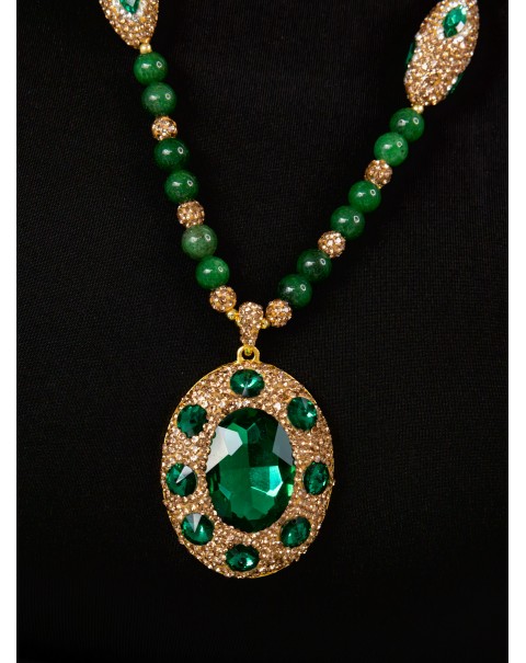 Κολιέ με κρύσταλλα, ζιργκόν και χάντρες