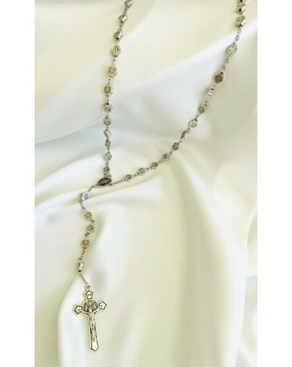Μακρύ κολιέ ροζάριο με σταυ...