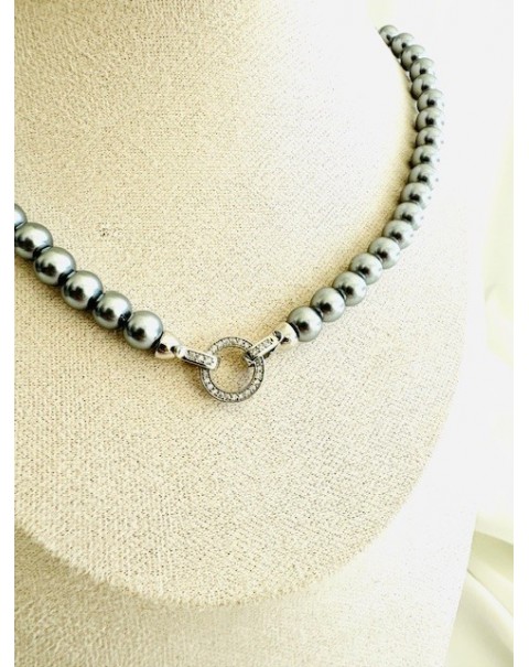 Κολιέ με ασημί πέρλες