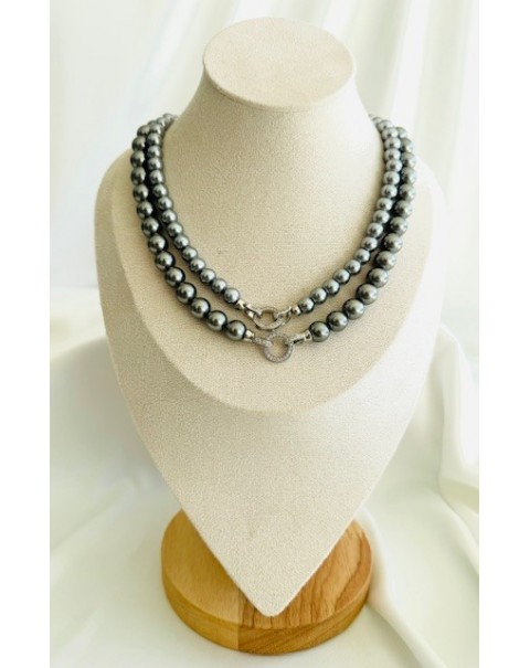 Κολιέ με ασημί πέρλες