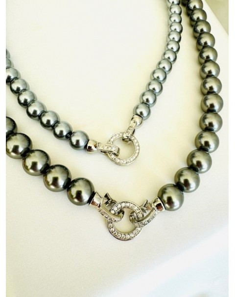 Κολιέ με ασημί πέρλες