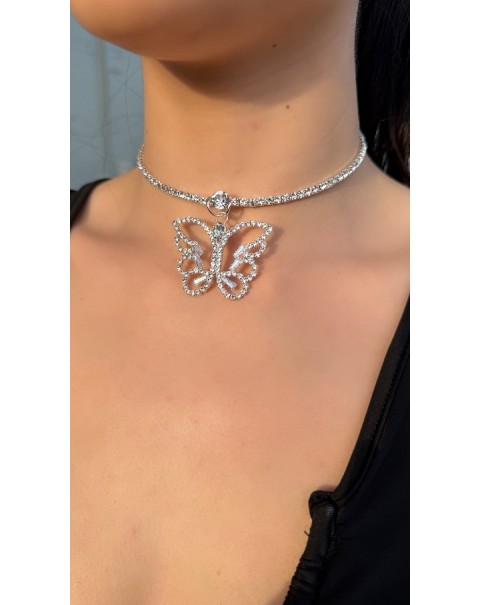 Σετ κολιέ και σκουλαρίκια πεταλούδες 