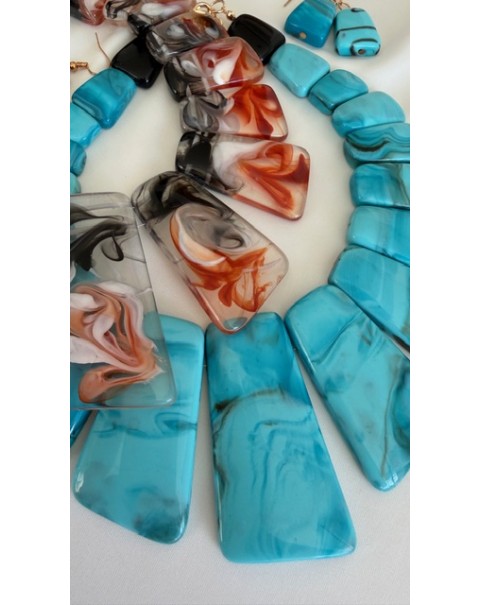 Τουρκουάζ κολιέ με σκουλαρίκια