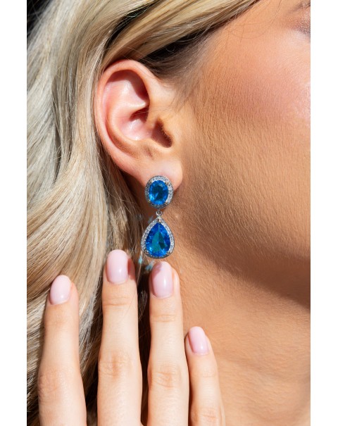 Σκουλαρίκια κρυστάλλινο δάκρυ