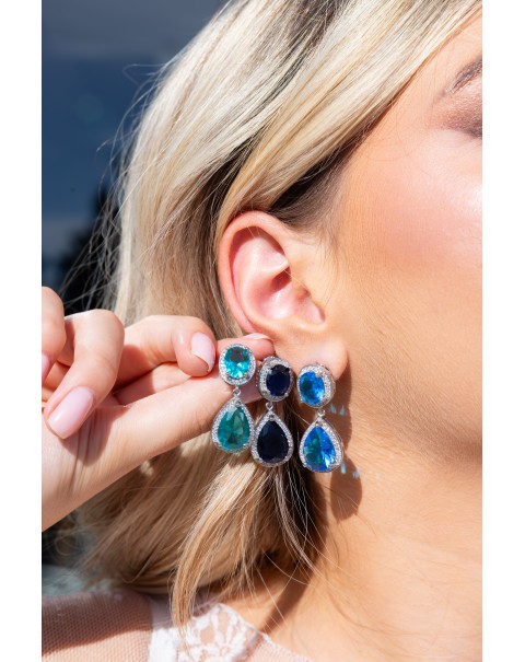 Σκουλαρίκια κρυστάλλινο δάκρυ