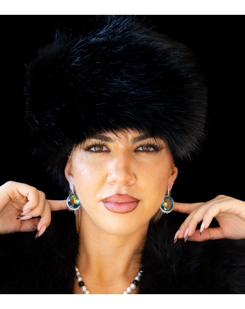 Σκουλαρίκια με οβάλ κρύσταλλο