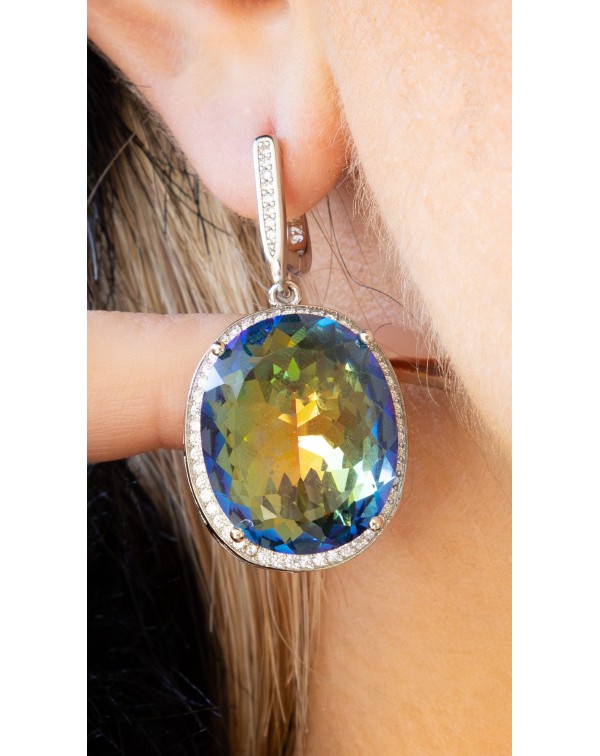 Σκουλαρίκια με οβάλ κρύστα�...