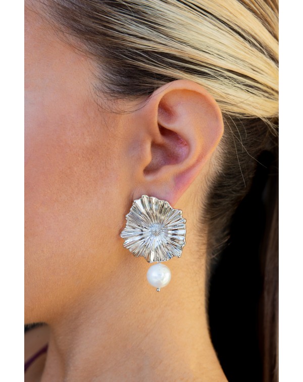 Σκουλαρίκια λουλούδι με κρ�...