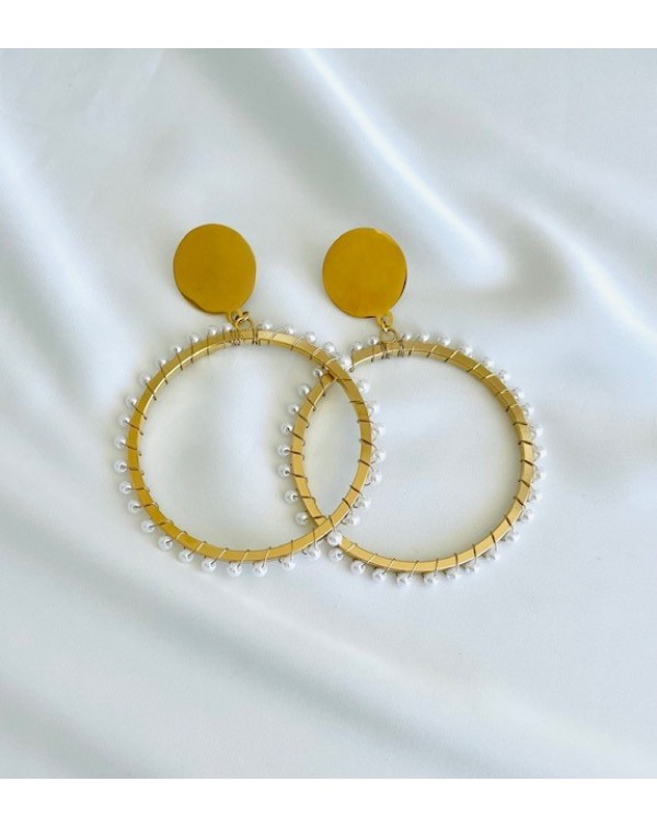 Σκουλαρίκια κρίκος με πέρλ�...