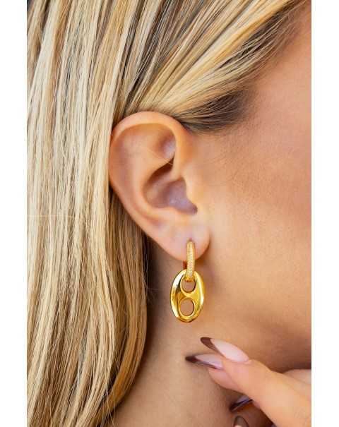 Σκουλαρίκια κρίκος με κρεμαστό στοιχείο 