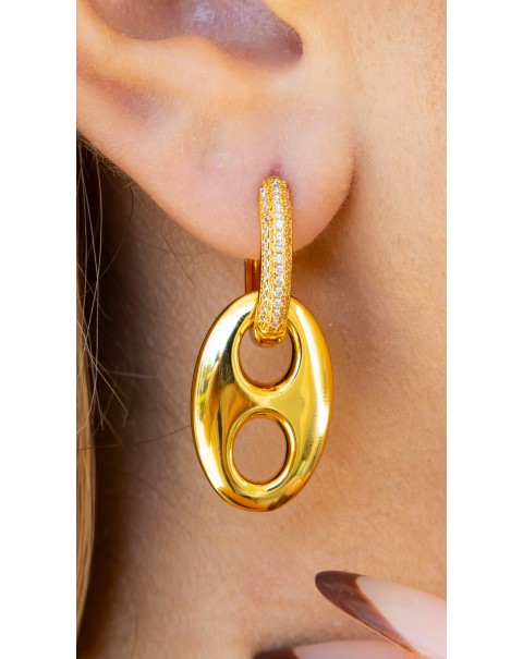 Σκουλαρίκια κρίκος με κρεμαστό στοιχείο 