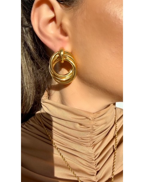 Σκουλαρίκια δεμένοι κρίκοι, καρφωτά