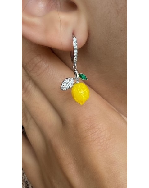 Σκουλαρίκια με κρεμαστό λεμόνι