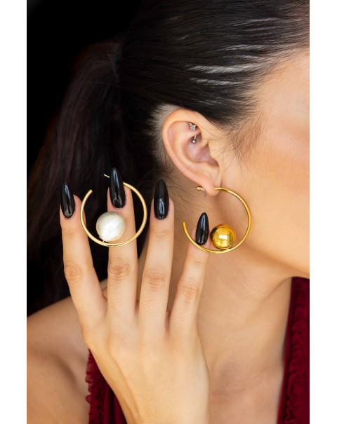 Σκουλαρίκια κρίκοι με bull