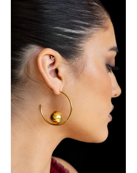 Σκουλαρίκια κρίκοι με bull