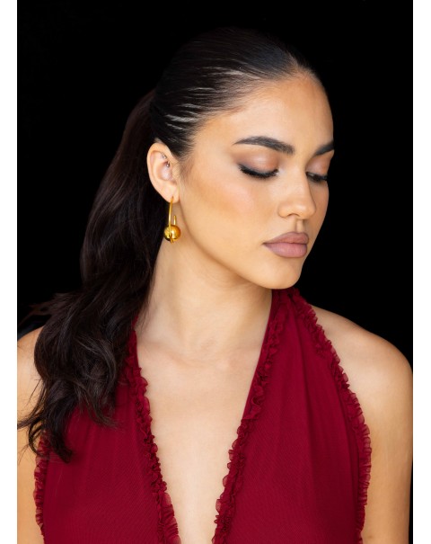 Σκουλαρίκια κρίκοι με bull