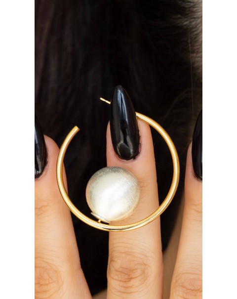 Σκουλαρίκια κρίκοι με bull