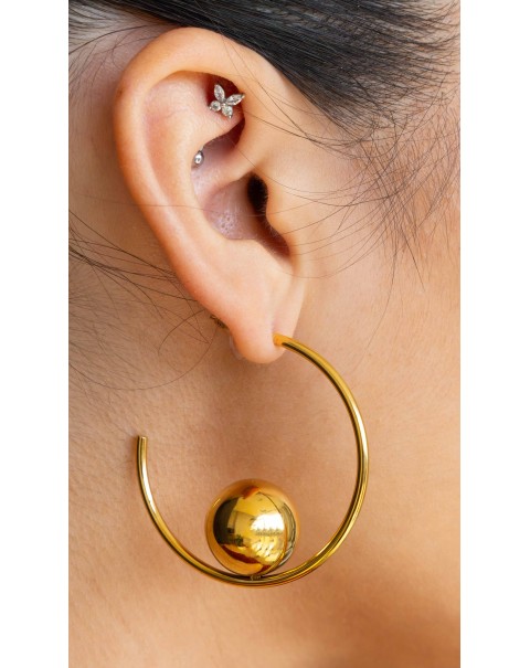 Σκουλαρίκια κρίκοι με bull