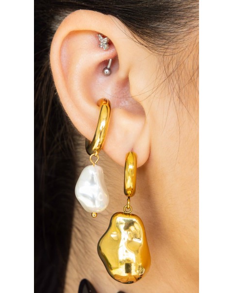 Σκουλαρίκια earcuf με  πέρλα