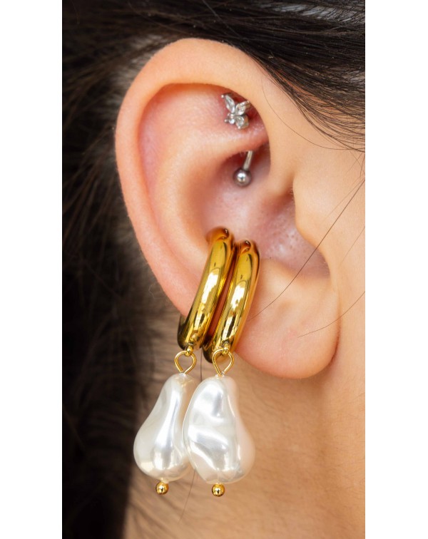 Σκουλαρίκια earcuf με  πέρλα