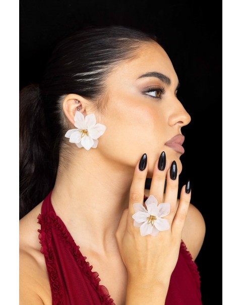 Σκουλαρίκια με λουλούδι ρητίνης