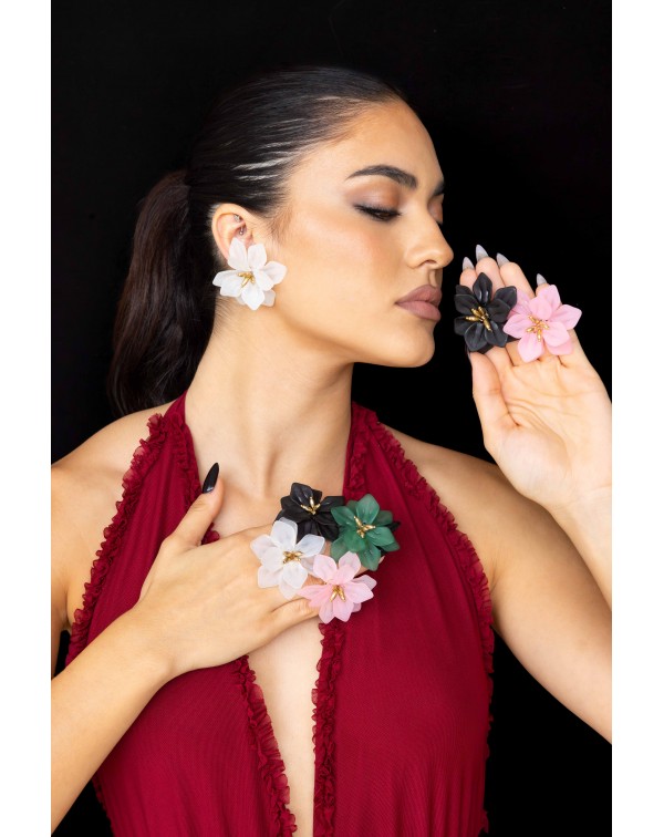 Σκουλαρίκια με λουλούδι ρη�...