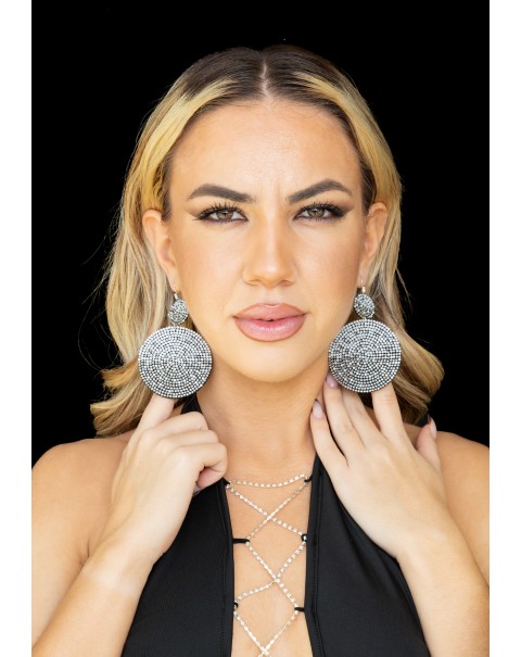 Σκουλαρίκια στρόγγυλα με οπαλίτη