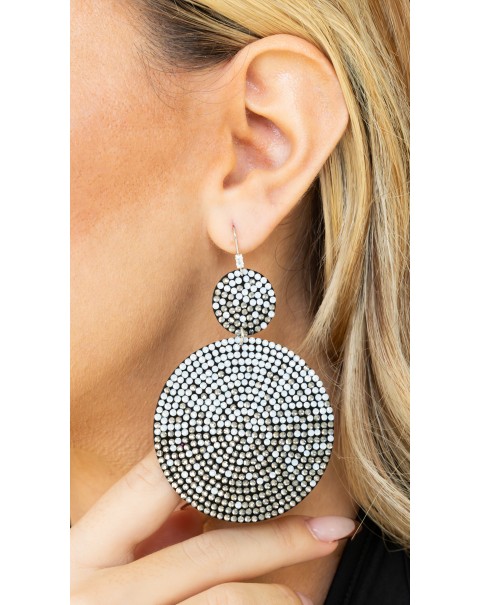 Σκουλαρίκια στρόγγυλα με οπαλίτη