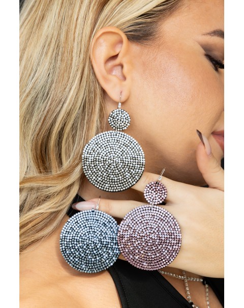 Σκουλαρίκια στρόγγυλα με οπαλίτη