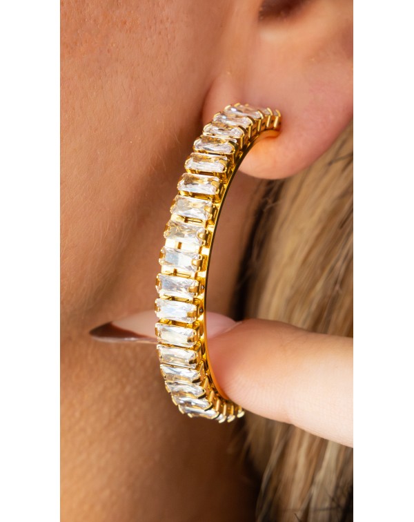 Σκουλαρίκια κρίκοι με ζιργ�...