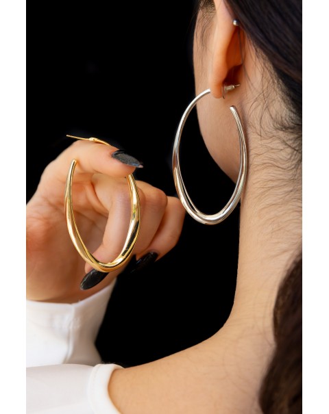 Σκουλαρίκια οβάλ κρίκοι