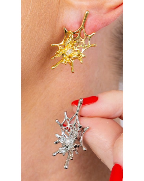 Σκουλαρίκια πεταλούδα σε ιστό αράχνης