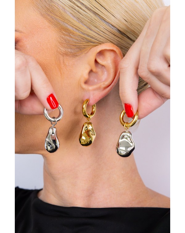 Σκουλαρίκια κρίκος με κρεμ�...