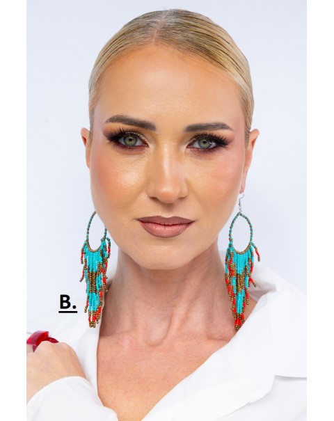 Σκουλαρίκια κρεμαστά με χάντρες miyuki