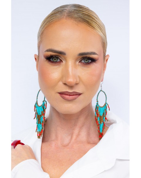 Σκουλαρίκια κρεμαστά με χάντρες miyuki