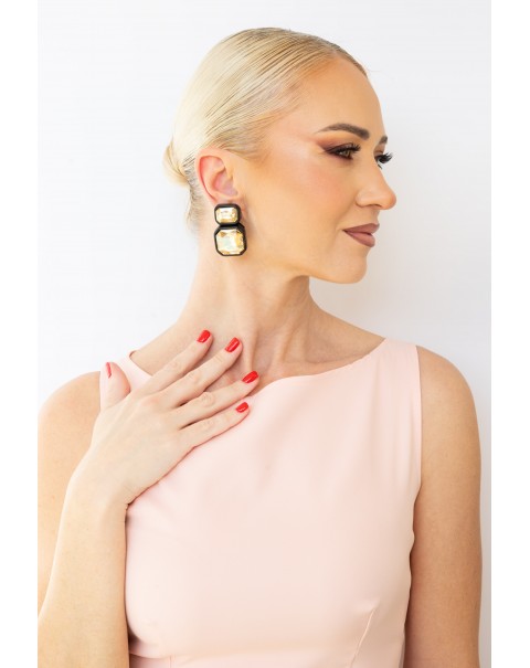 Κρυστάλλινα σκουλαρίκια γεωμετρικά