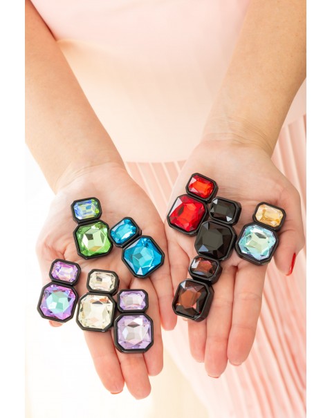 Κρυστάλλινα σκουλαρίκια γεωμετρικά