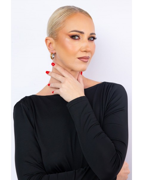 Σκουλαρίκια δίχρωμος κρίκος