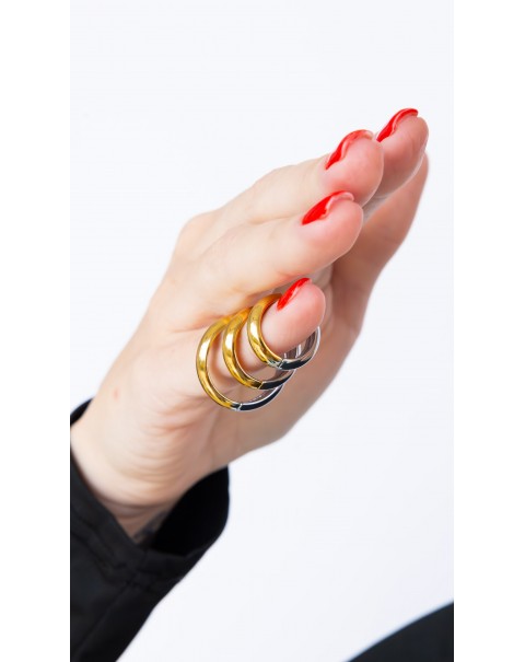 Σκουλαρίκια δίχρωμος κρίκος