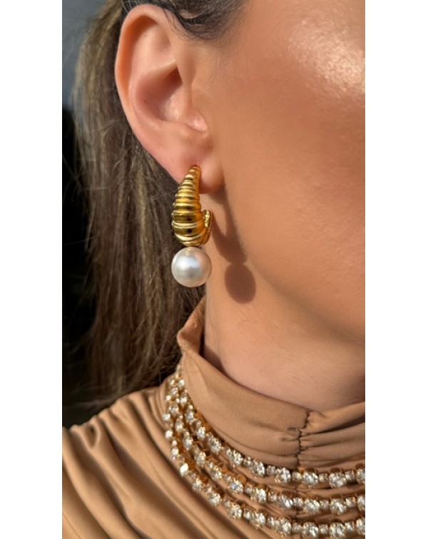 Σκουλαρίκια ανάγλυφα με πέ�...