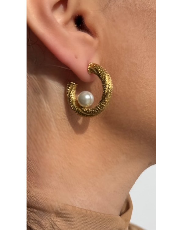 Σκουλαρίκια ανάγλυφος κρίκ...