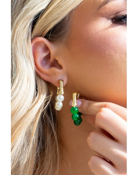 Σκουλαρίκια κρίκοι με πέρλες ή χάντρες