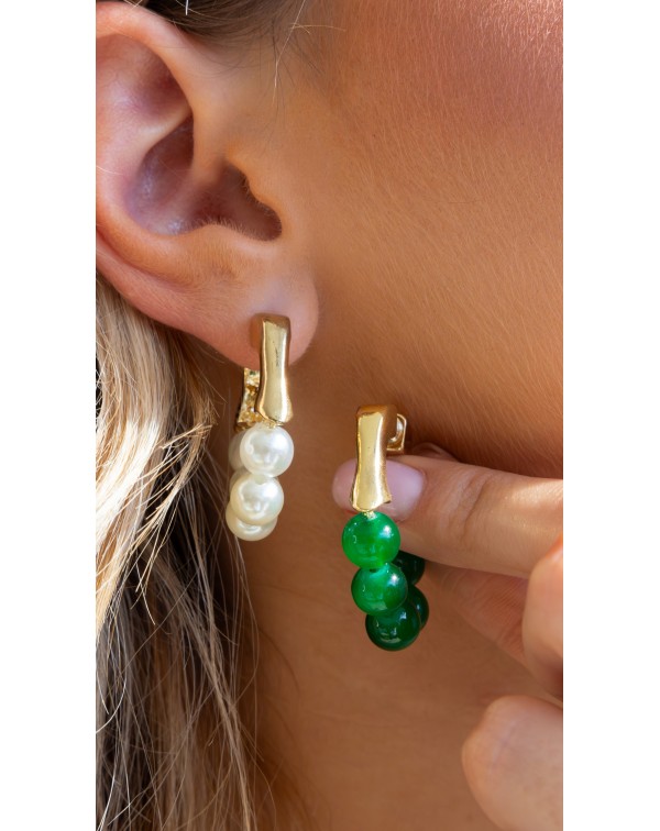 Σκουλαρίκια κρίκοι με πέρλ�...