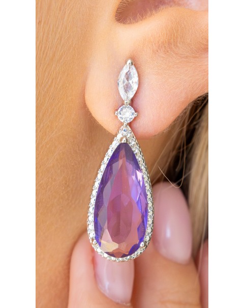 Σκουλαρίκια σταγόνα με ζιργκόν