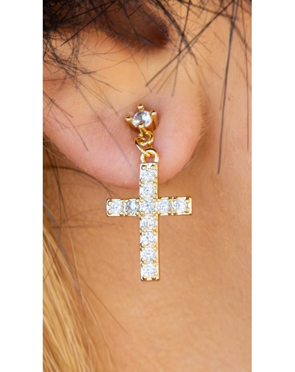 Σκουλαρίκια κρεμαστός σταυ...