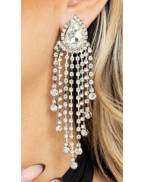 Σκουλαρίκια δάκρυ με κρεμαστές ριβιέρες