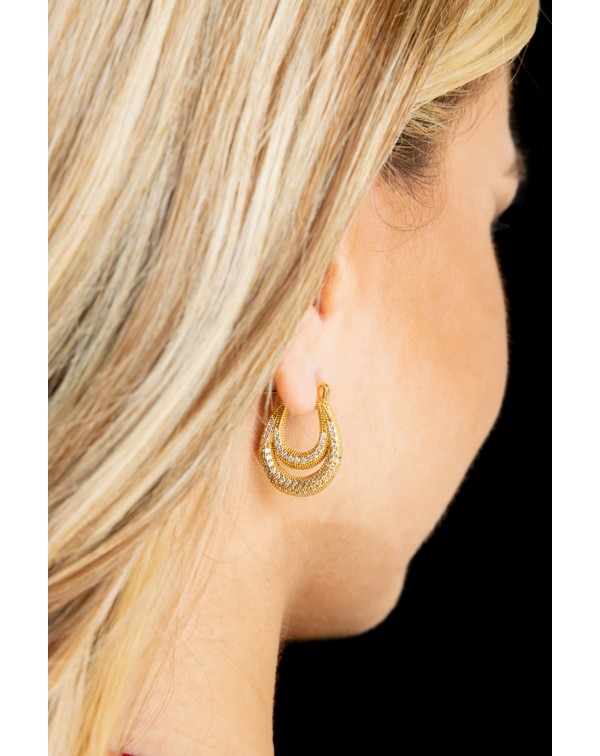 Σκουλαρίκια διπλός οβάλ κρ�...