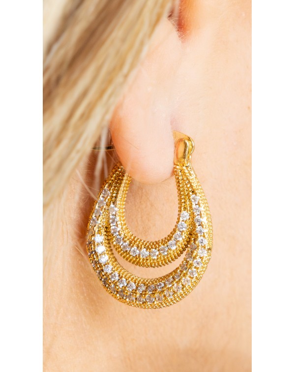 Σκουλαρίκια διπλός οβάλ κρ�...