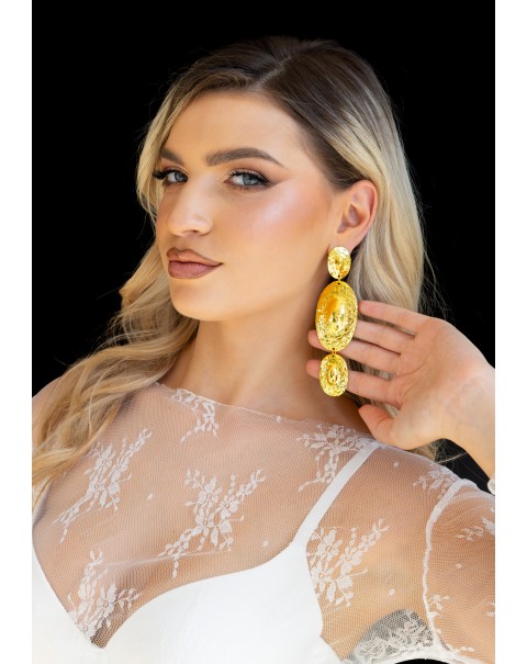 Οβάλ σφυρήλατα σκουλαρίκια