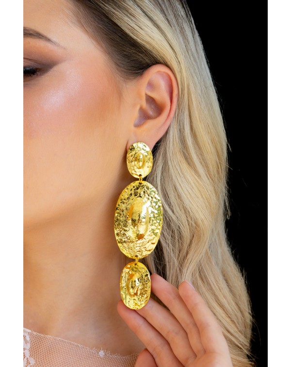 Οβάλ σφυρήλατα σκουλαρίκια